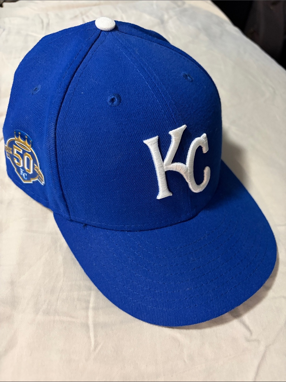 New Era 59FIFTY Kansas City Royals Fitted Cap Size 8 Blue/White MLB